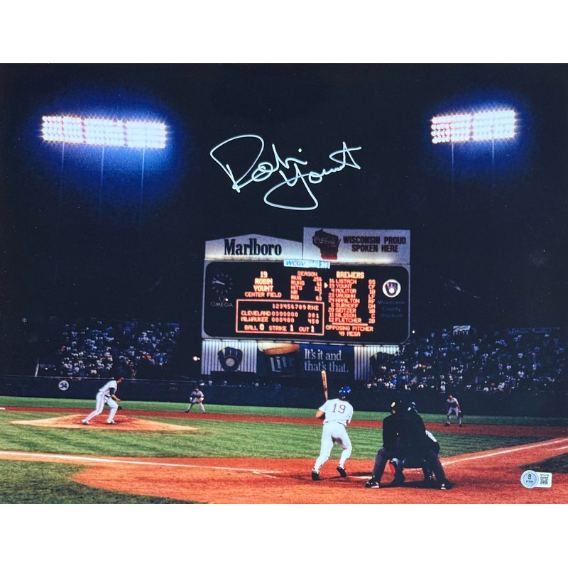 ROBIN YOUNT – Milwaukee Brewers MLB – Signed 16×20 Photo #13 AUTO – BAS