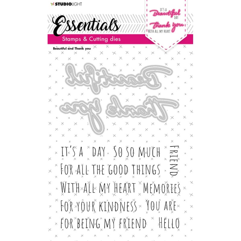 Studio Light Stamps & Cutting Die Beautiful And Thank You Essentials 148x191x1mm 17 PC nr.39