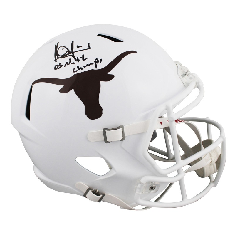 Texas Vince Young 2005 National Champs Signed Full Size Speed Rep Helmet BAS W