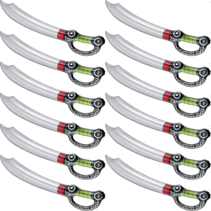 12 Inflatable Pirate Swords Cosplay Stage Props 58cm Skeleton Inflatable Knife Best Gift