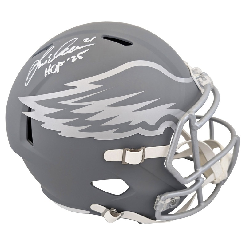 Eagles Eric Allen HOF 25 Signed Slate Full Size Speed Rep Helmet BAS Witnessed