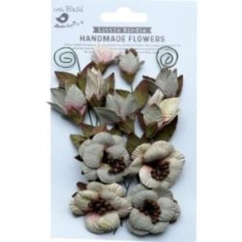 Little Birdie Denny Paper Flowers 13/Pkg Earthy Moss