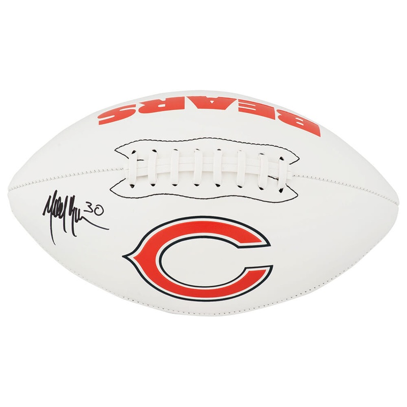Mike Brown Signed Bears Logo Franklin White Panel Football – (SCHWARTZ COA)