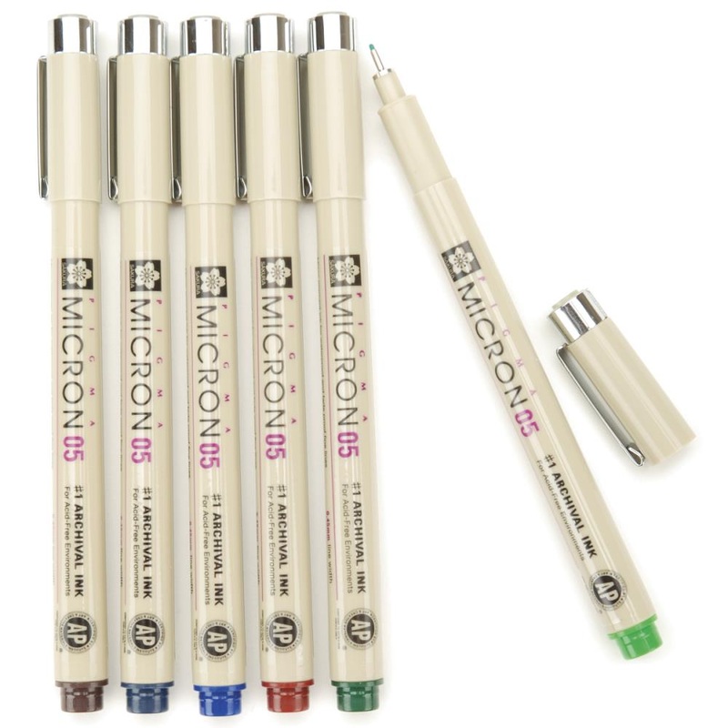 Pigma Micron Pens 05 .45mm 6/Pkg Heritage Collection