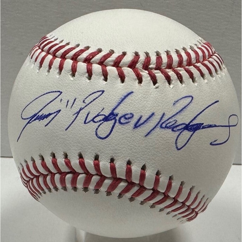 Rangers IVAN RODRIGUEZ Signed Official MLB Baseball #2 AUTO w/ Pudge – JSA