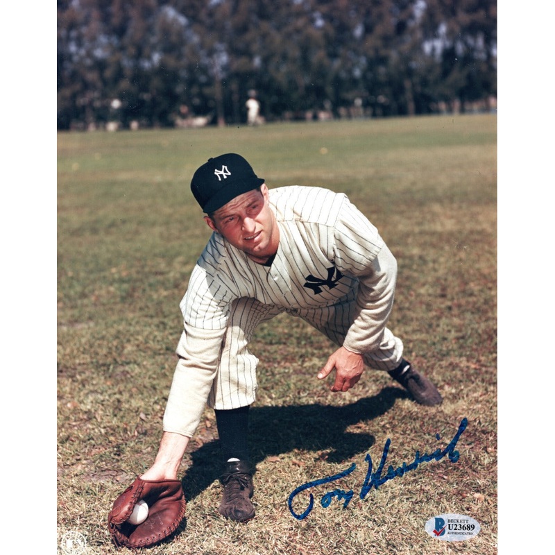 Tommy Henrich Autographed New York Yankees 8×10 Photo Beckett Authenticated