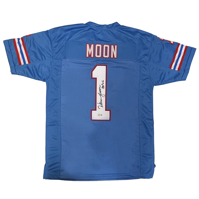 Warren Moon of the Houston Oilers Autographed HOF 06 Custom #1 Jersey Beckett