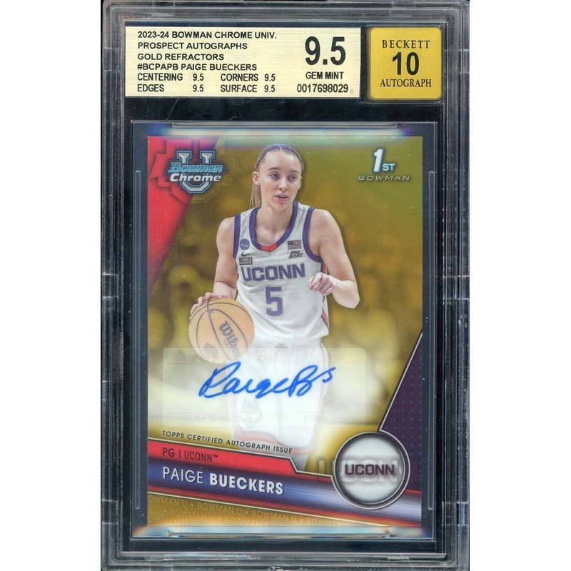 2023 Bowman U Chrome 1st Gold /50 UCONN Paige Bueckers BGS 9.5/10 Auto GEM MINT
