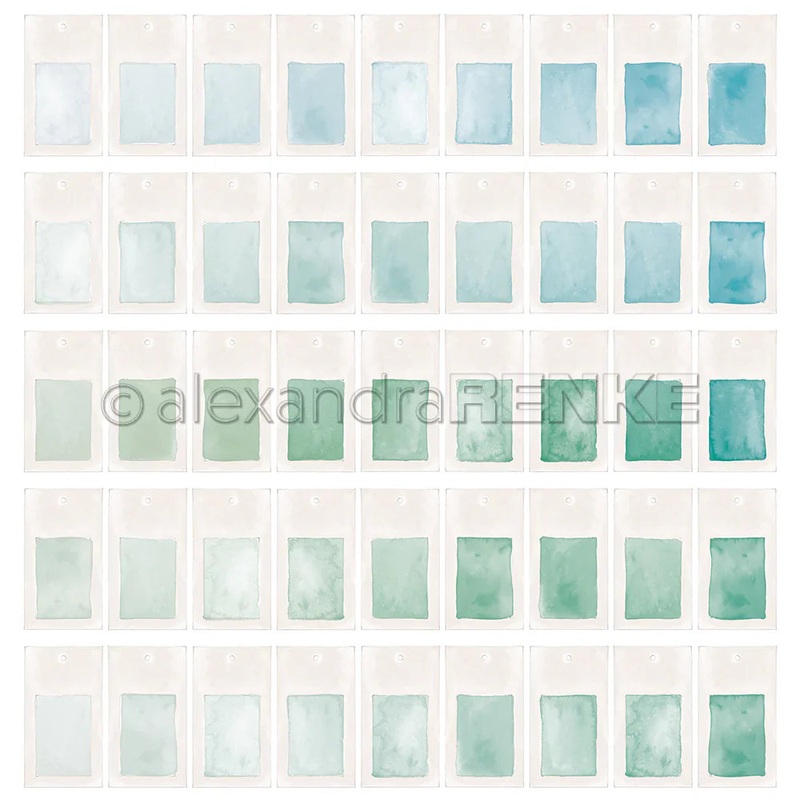 Alexandra Renke 12×12 Design Paper Colour Cards Petrol to Fir Green 200g – 1 pc