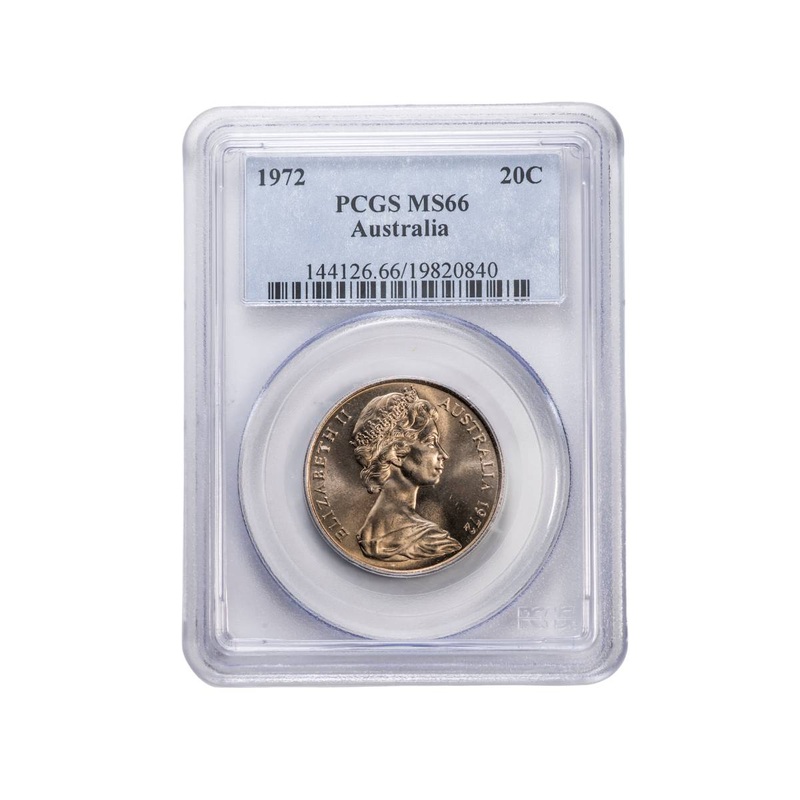 Australia 1972 20c Cupro-Nickel Coin PCGS MS66 (Gem Uncirculated)