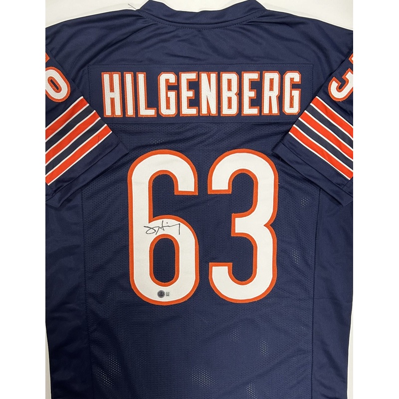 Bears SB Champ JAY HILGENBERG Signed Custom Replica Blue Jersey AUTO – BAS