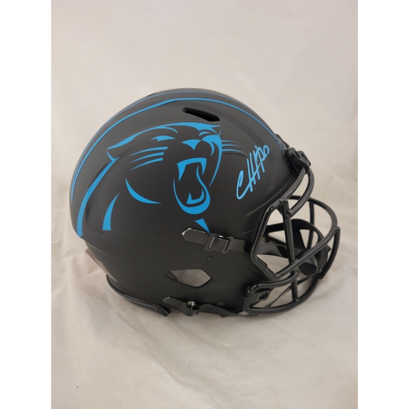 CHUBA HUBBARD SIGNED CAROLINA PANTHERS FS ECLIPSE SPEED AUTHENTIC HELMET BAS QR