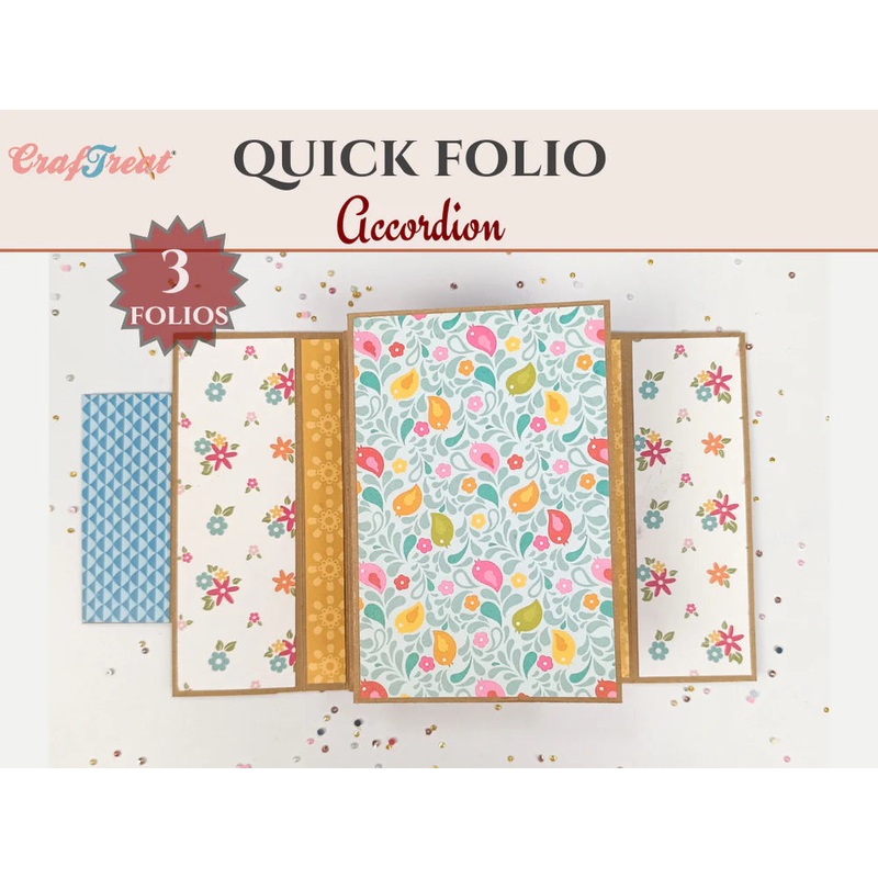 CrafTreat Scrapbook Blank  Quick Folio – Accordion – Black, Kraft and White