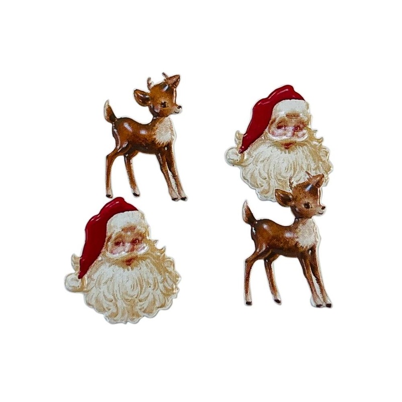 Eyelet Outlet Shape Brads 12/Pkg Santa & Deer