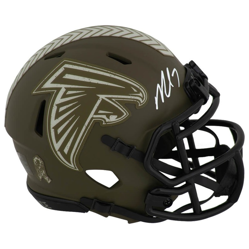 Michael Vick Signed Falcons SALUTE Riddell Speed Mini Helmet – (SCHWARTZ COA)