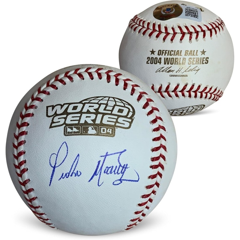 Pedro Martinez Autographed 2004 World Series Signed Baseball Beckett COA + Case