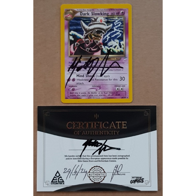 Pokemon Neo Destiny Dark Slowking #20/105 Non-Holo Rare Trading Card (Signed by Matthew Sussman)
