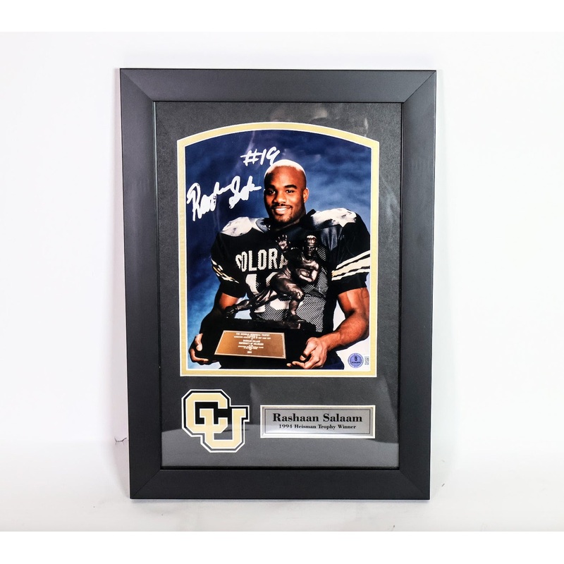 Rashaan Salaam 1994 Heisman Trophy Winner Autographed 8×10 Photo w/ Deluxe Frame