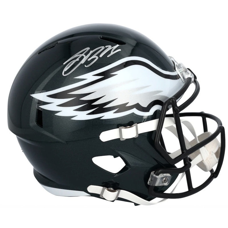 Saquon Barkley Autographed Eagles SB LIX Champions Logo Speed Helmet Fanatics