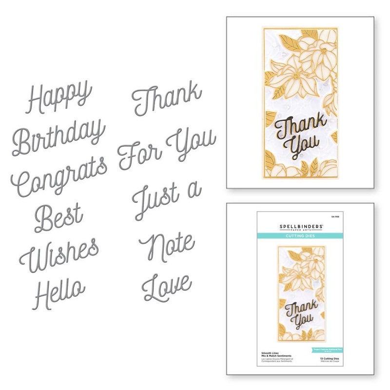 Spellbinders Etched Dies Smooth Lines Mix & Match Sentiments