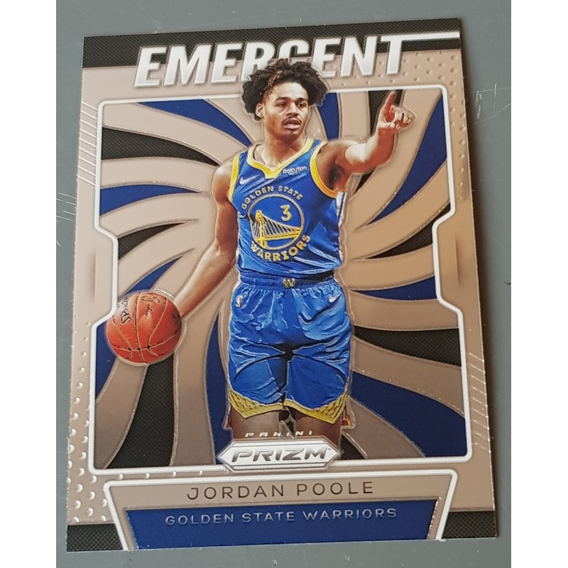 2019-20 Panini Prizm Basketball Jordan Poole Emergent #4 Rookie Card