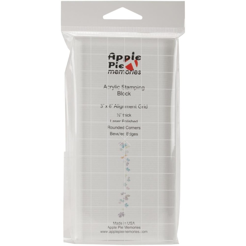 Apple Pie Memories Acrylic Stamp Block W/Alignment Grid 3X6X.5
