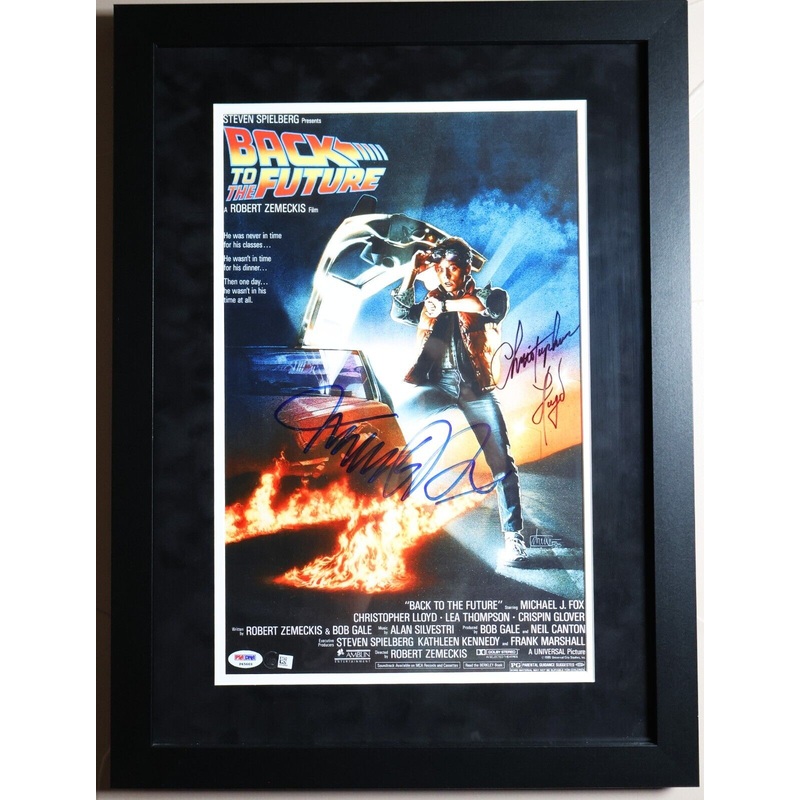 Back to the Future Framed Movie Poster Signed by Michael J. Fox and Christopher