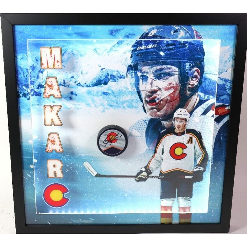Cale Makar LED Lighted Shadowbox Autographed Colorado Flag Jersey Puck FANATICS