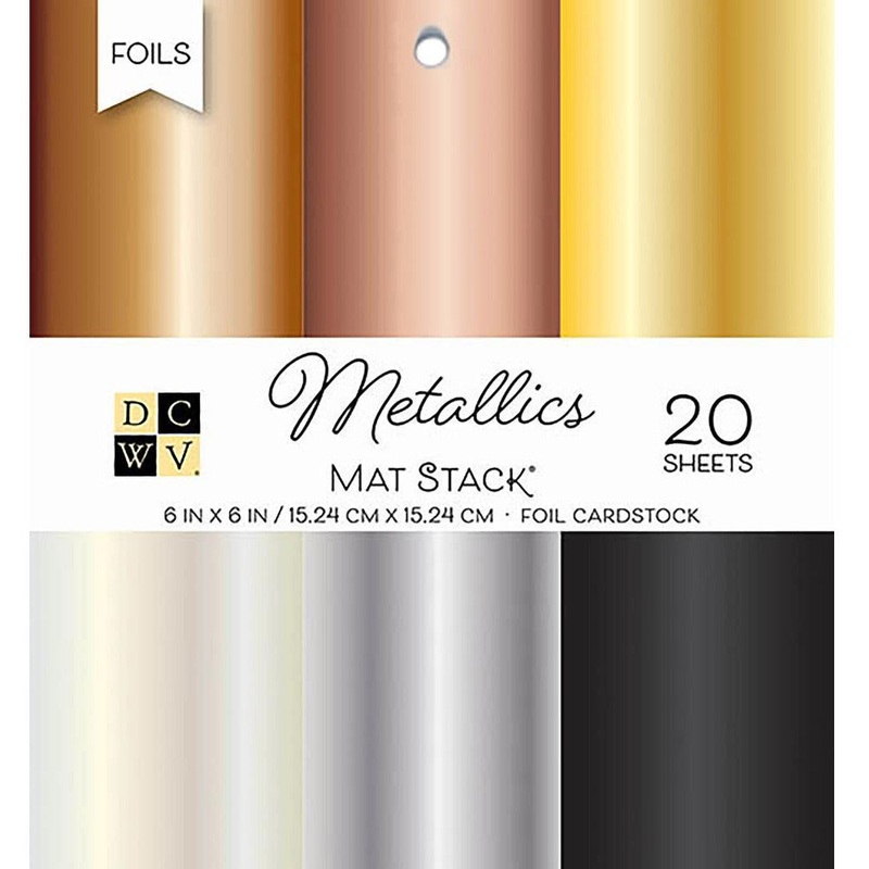 DCWV Single-Sided Cardstock Stack 6X6 20/pkg – Metallics