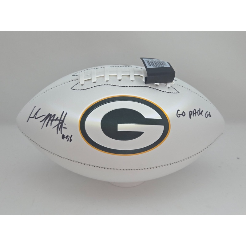 Green Bay Packers ISAIAH MCDUFFIE Signed White Panel Replica Football AUTO – BAS