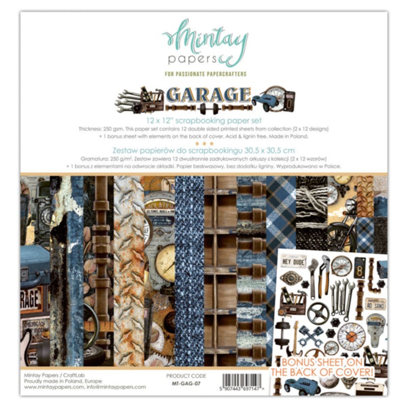 Mintay Papers 12 X 12 PAPER SET – GARAGE