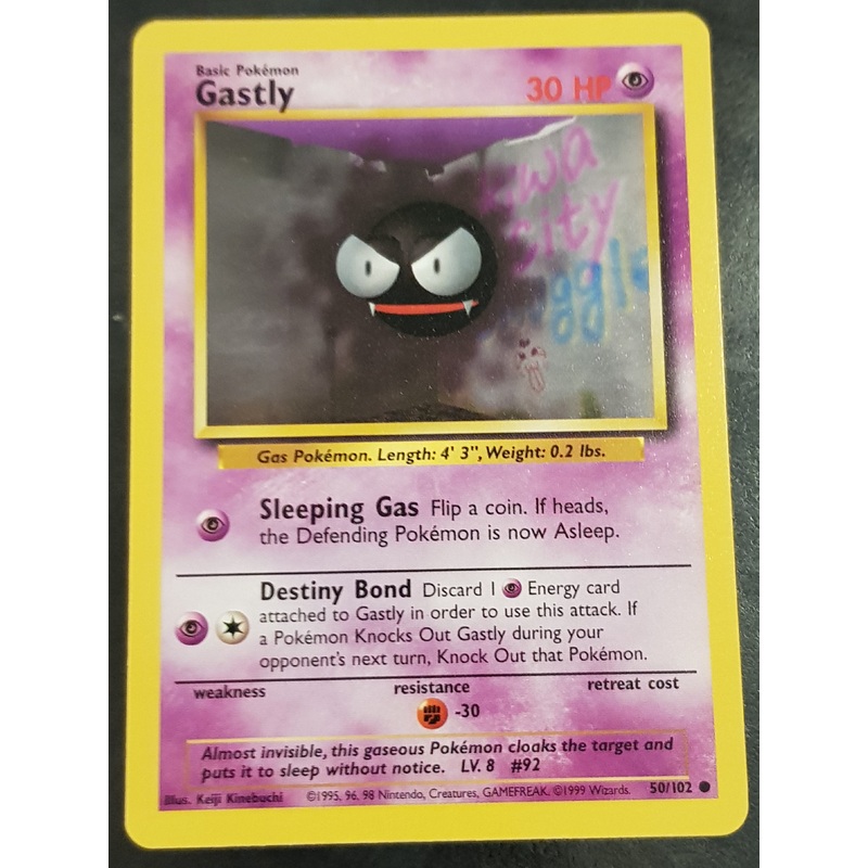 Pokemon Base Gastly #50/102 Trading Card