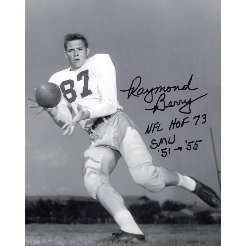 Raymond Berry Autographed Signed 8×10 Photo SMU Mustangs SKU #245986