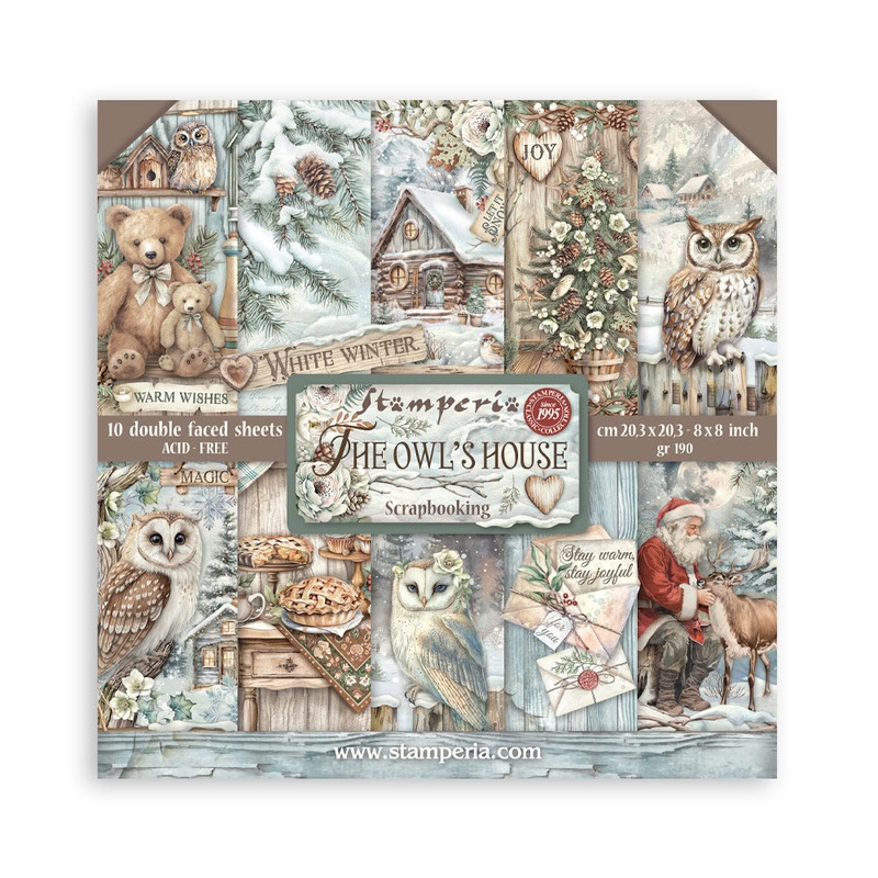 Stamperia 8X8 Paper Pad, The Owl’s House