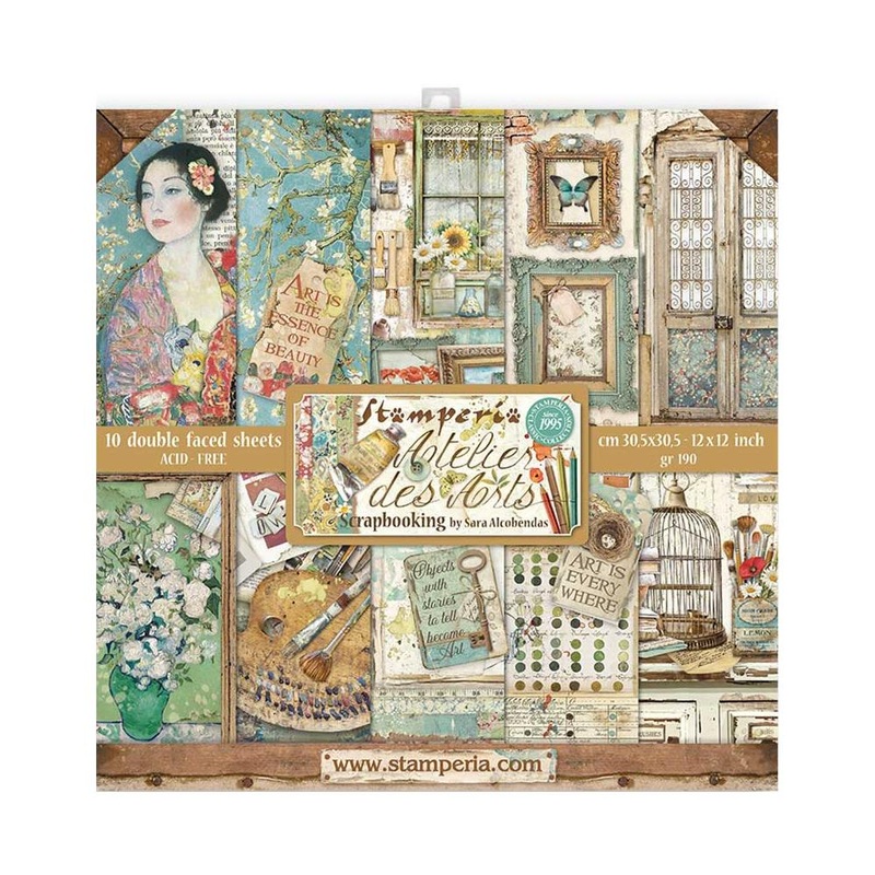 Stamperia Double-Sided Paper Pad 12X12 10/Pkg Atelier Des Arts