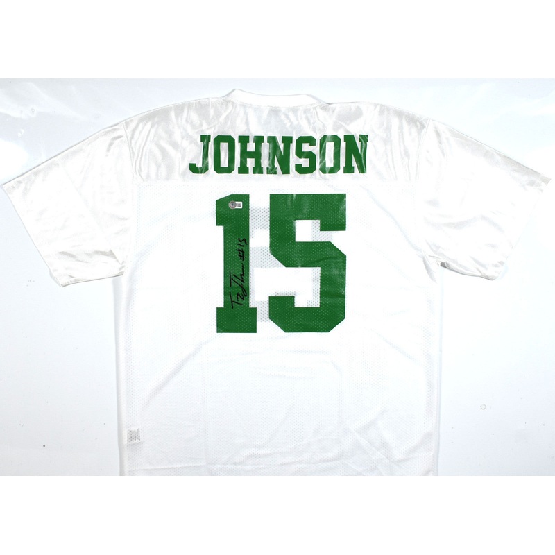 Tez Johnson Autographed White College Style Jersey – Beckett W Hologram *Black