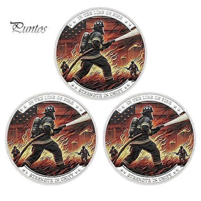 1 Pc/3 Pcs/5 Pcs Firefighter Souvenir Coin Fireman Rescue Department Souvenir Coin Lightweight Firefighter Collectible Coin for Boss Day Employee