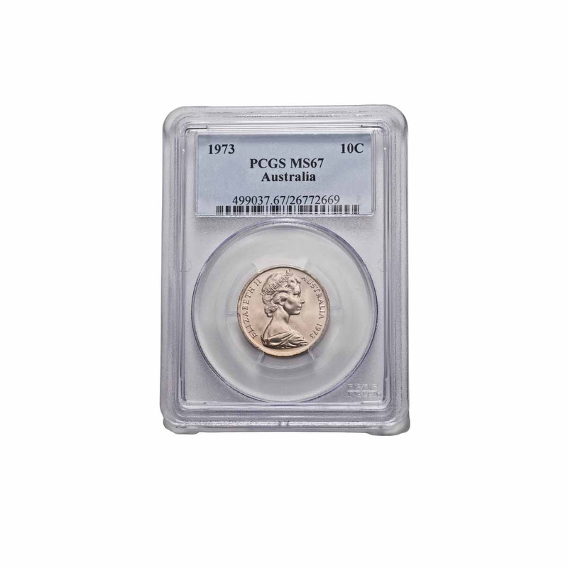 1973 10c PCGS MS67 (Gem Uncirculated)