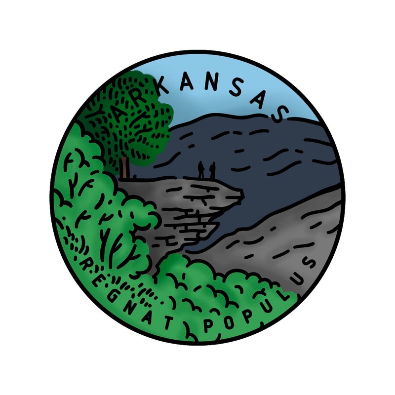 50 States Circles – 2×2 Stamp Set – Arkansas