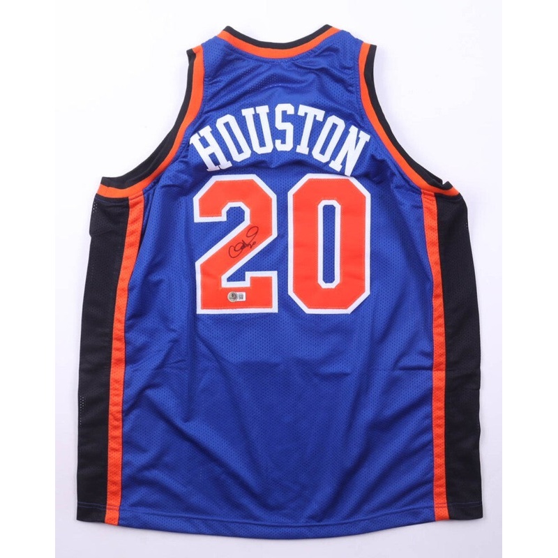 Allan Houston Signed Knicks Jersey (Beckett) New York Shooting Guard 1996-2005