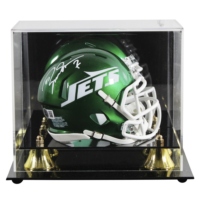 Jets Boomer Esiason Authentic Signed Speed Mini Helmet W/ Case BAS Witnessed