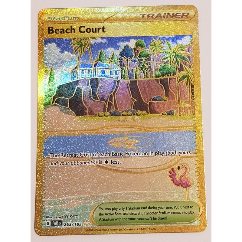 Pokemon Scarlet and Violet Paradox Rift Beach Court #263/182 Secret Rare Holo Trading Card