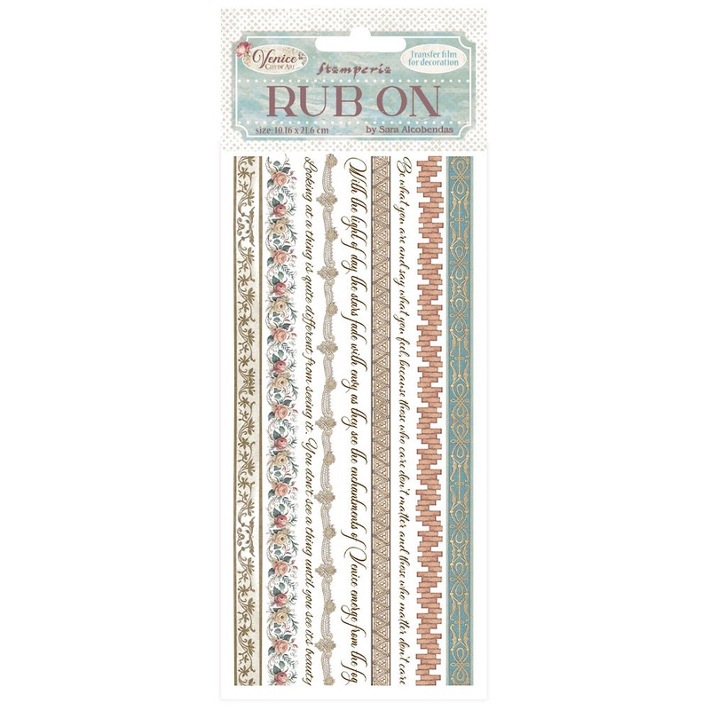 Stamperia Venice City of Art Rub-On 4×8,5 Inch Stripes