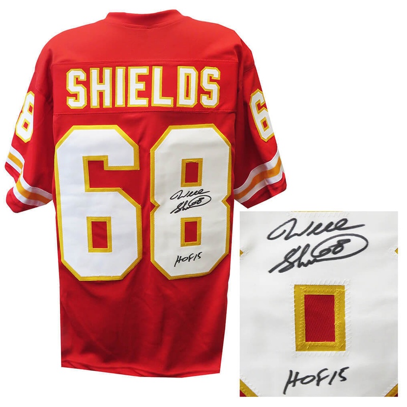 Will Shields Signed Red Custom Football Jersey w/HOF’15 – CSS LIVE