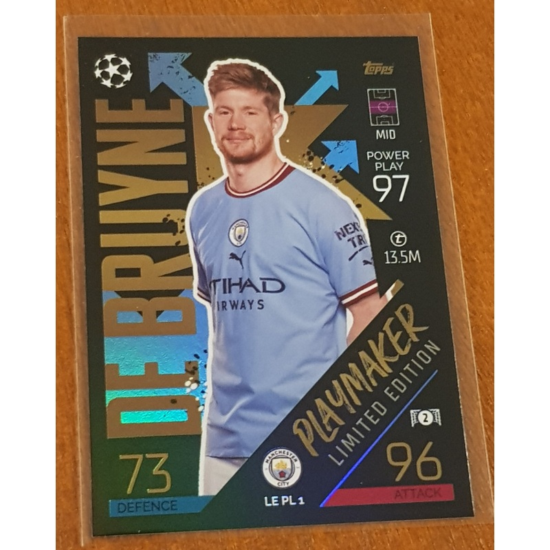 2022-23 Topps Match Attax Kevin de Bruyne Limited Edition Playmaker #LE-PL-1 Trading Card