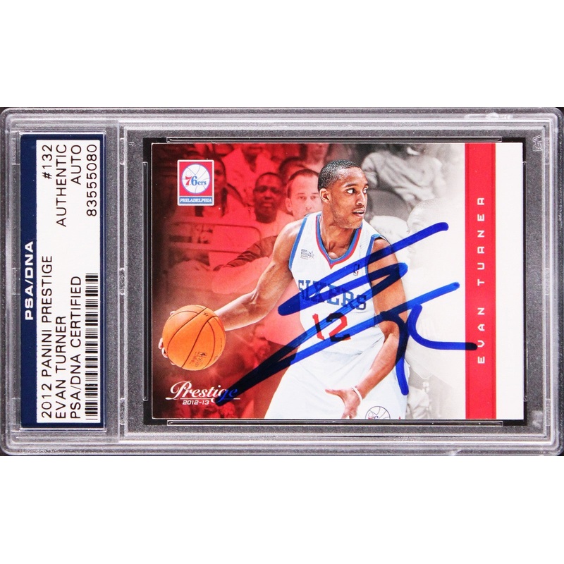 76ers Evan Turner Authentic Signed 2012 Panini Prestige #132 Card PSA/DNA Slab