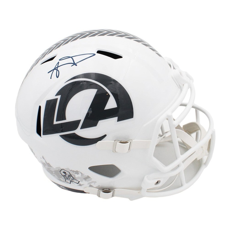 Aaron Donald Signed Los Angeles Rams Speed Full Size Salute To Service 3 Helmet