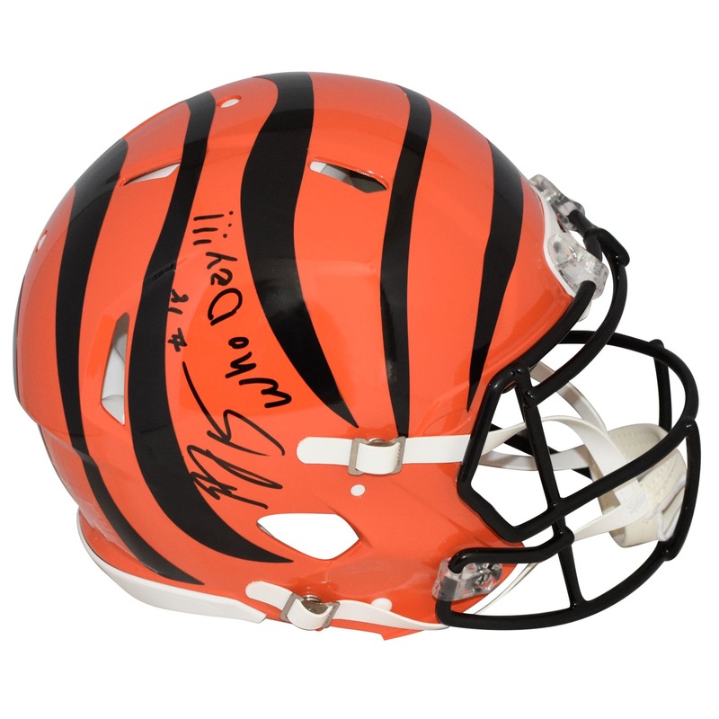 AJ GREEN AUTOGRAPHED CINCINNATI BENGALS AUTHENTIC SPEED HELMET W/ WHO DEY