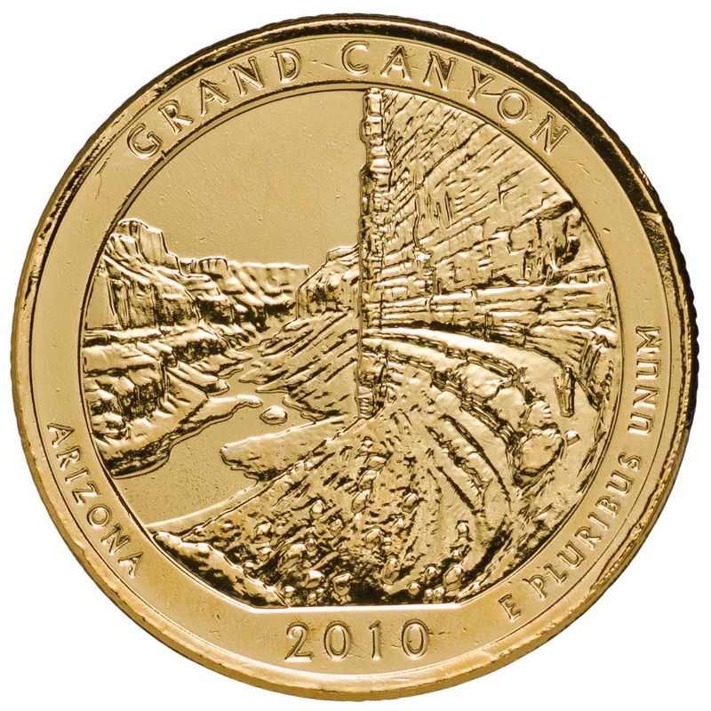 America the Beautiful 2010 Quarter Grand Canyon Gold-plated Coin