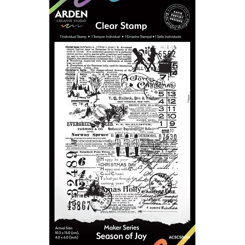 Arden Creative Studio Maker Series Season of Joy 4in x 6in Background Stamp